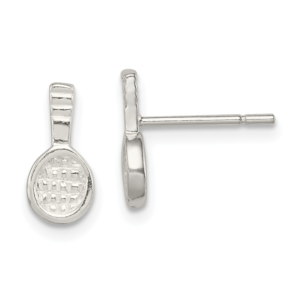 Million Charms 925 Sterling Silver Sports Tennis Racquet Mini Earrings